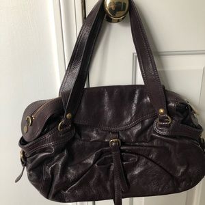 Kooba eggplant leather shoulder bag